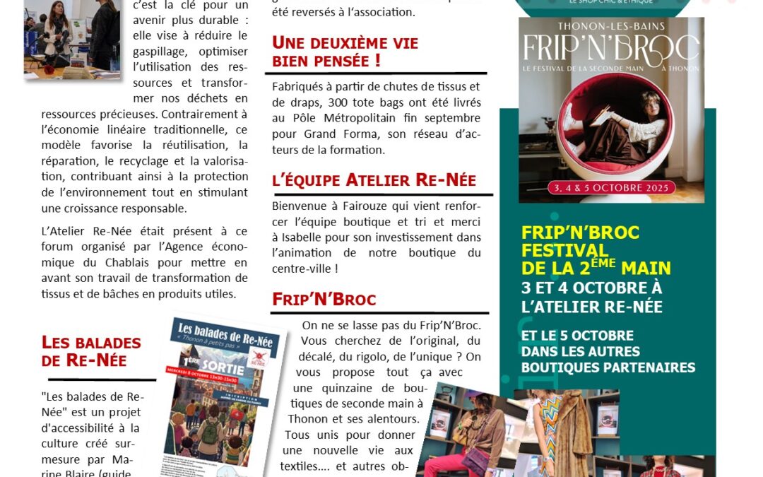 Gazette Atelier Re-Née Octobre 2025
